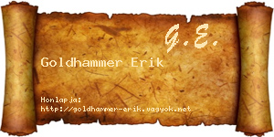 Goldhammer Erik névjegykártya